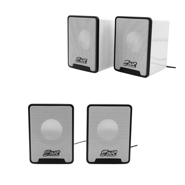 Parlantes USB JYR J5216 2.0 de 6W Estéreo Color Blanco