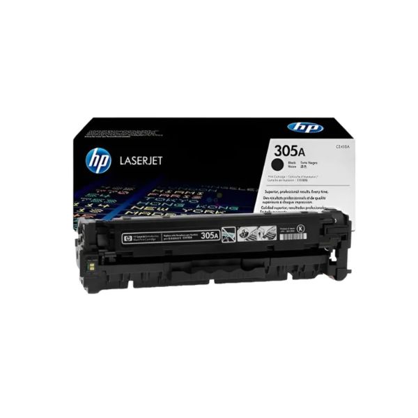 Tóner HP 305A (CE410A) Original Negro para Impresoras Color LaserJet Pro