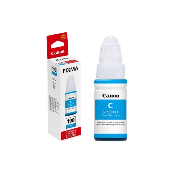 Botella de Tinta Canon Original GI-190 Cyan