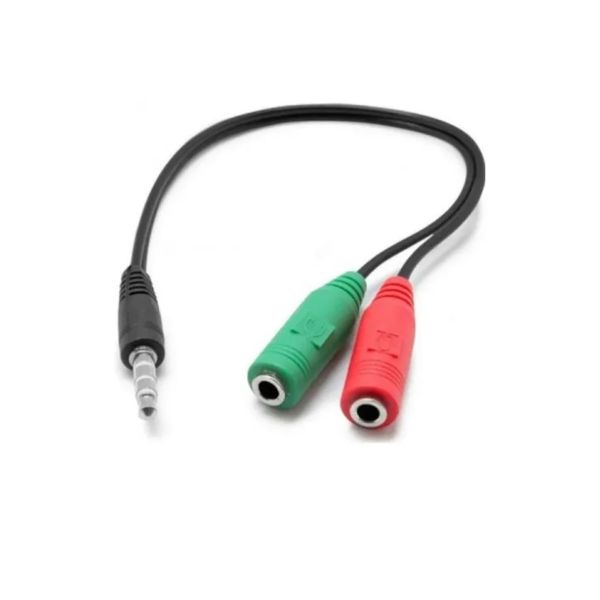 Cable Divisor de Audio 3.5 mm 1 a 2 para Audífono y Micrófono, Modelo 10848, Ideal para PC y Portátiles