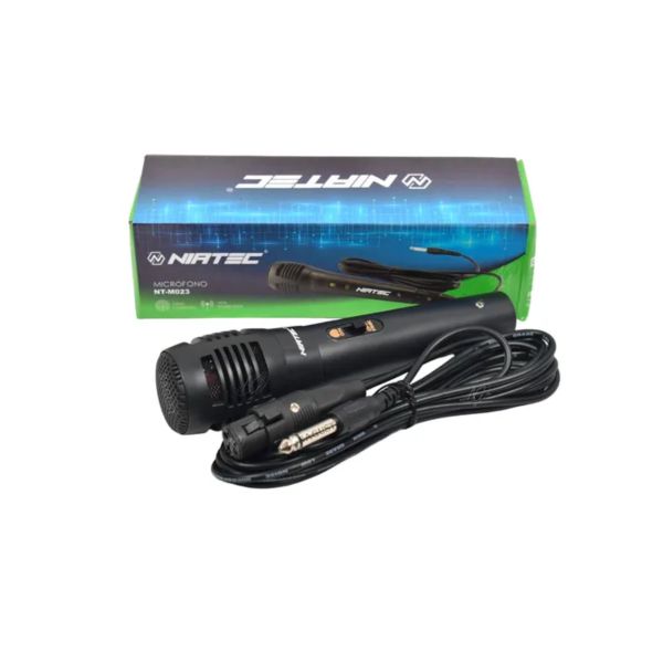 Micrófono Alámbrico Dinámico Niatec NT-M023 para Parlante y Karaoke