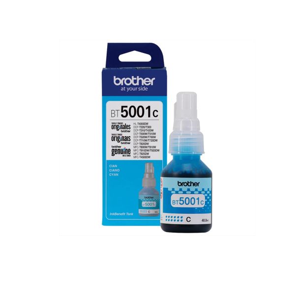 Botella de Tinta Brother Original BT-6001 Cyan de Alto Rendimiento 6,000 Páginas