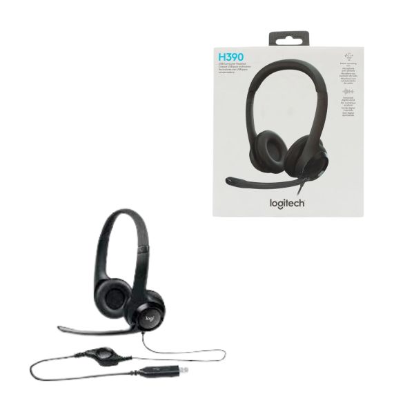 Diadema Estéreo Logitech USB H390 para Call Center y Oficina