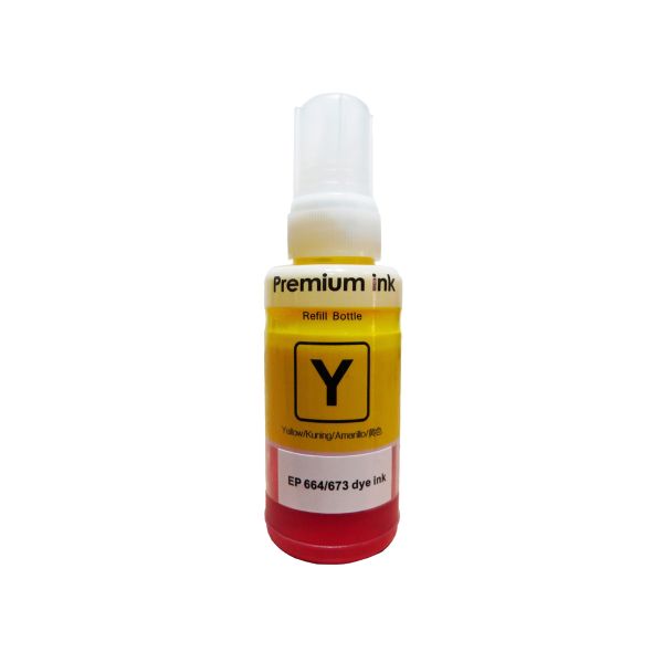 Tinta Genérica de Refill Amarilla 664 Compatible con Impresoras Epson EcoTank
