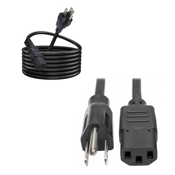 Cable de poder tipo fuente 10 metros IEC C13 a NEMA 5-15P