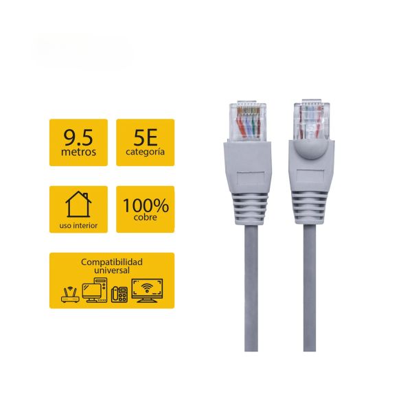 Cable de red Ethernet Cat5e 10 metros 100% cobre