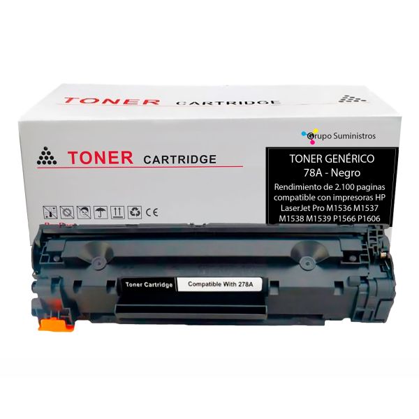 Toner 78a 278a Genérico Ce278a Para Impresora 1606dn 1536 Negro