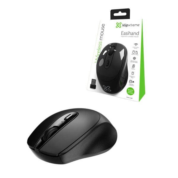Mouse Inalámbrico Klip Xtreme KMW-410 Negro con Nano Receptor USB y DPI Ajustable